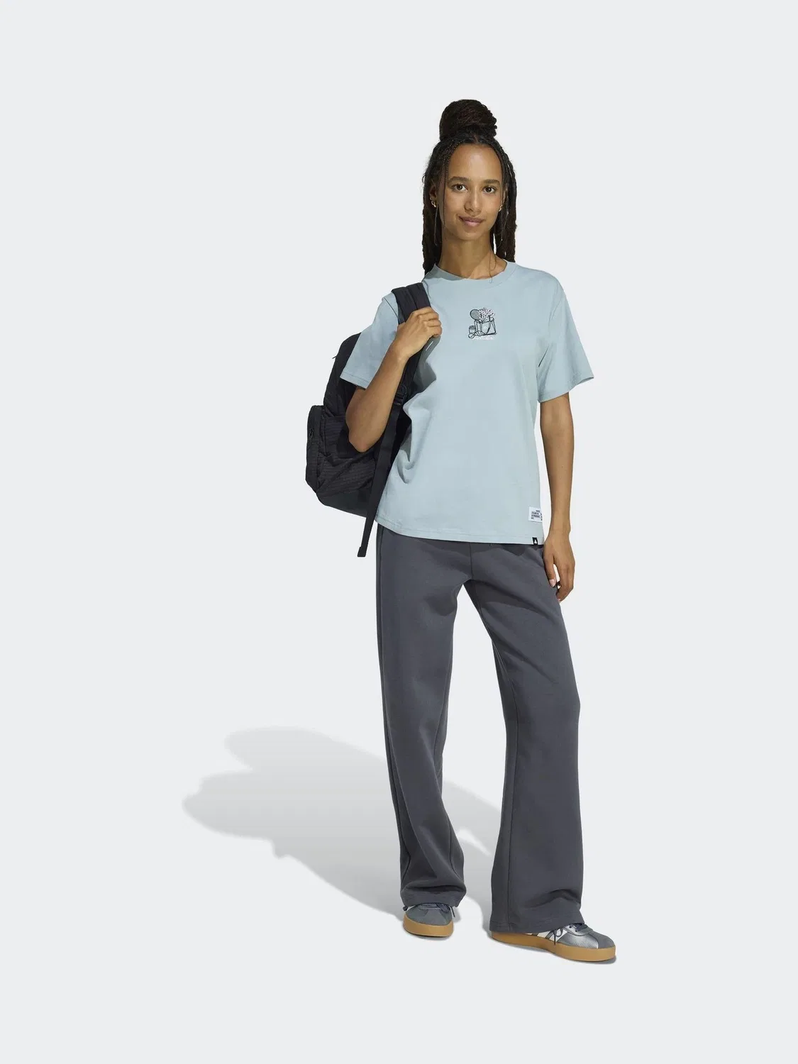 Футболка с вышивкой Mini Embroidery Graphic adidas, зеленый — фото 3