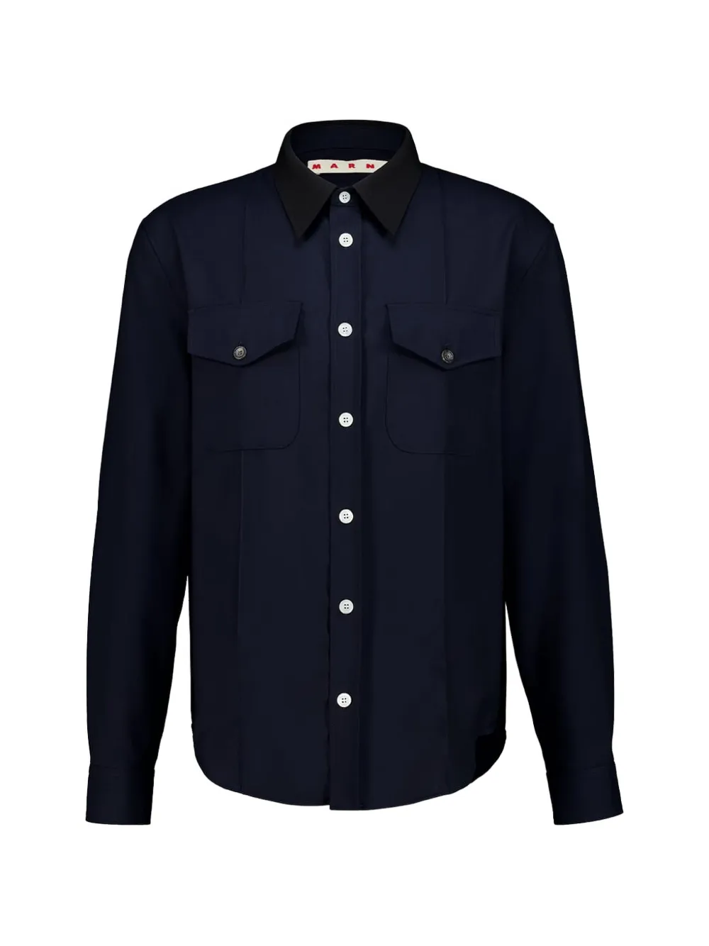 

Рубашка с длинными рукавами и нагрудным карманом Marni, синий