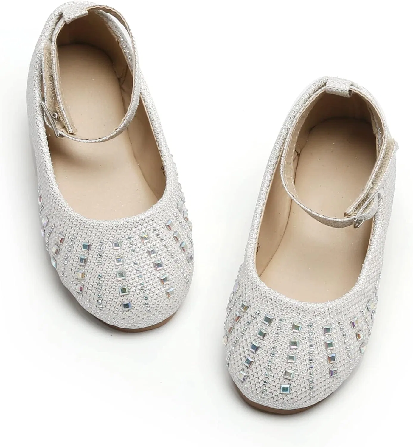 Детские балетки для девочек с цветочным принтом PHIRAMIN, Sequin White