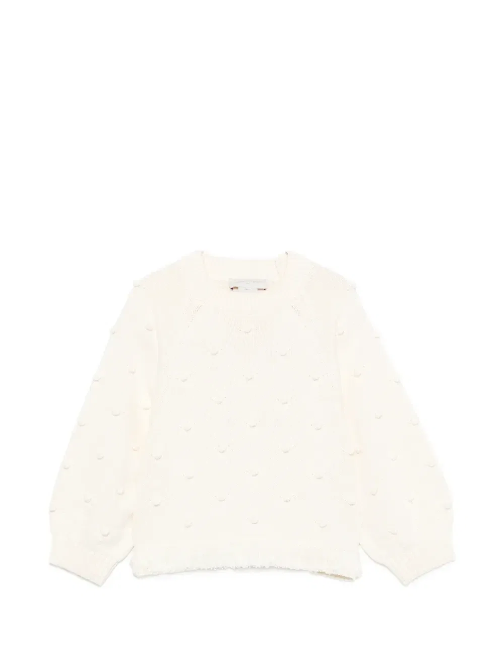Вязаный свитер с бахромой Stella Mccartney Kids, бежевый