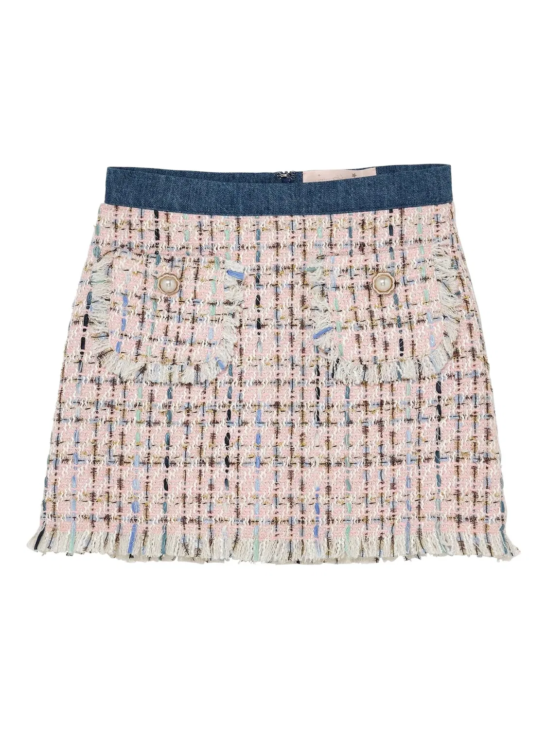 Юбка с бахромой из твида Tutu Du Monde, розовый