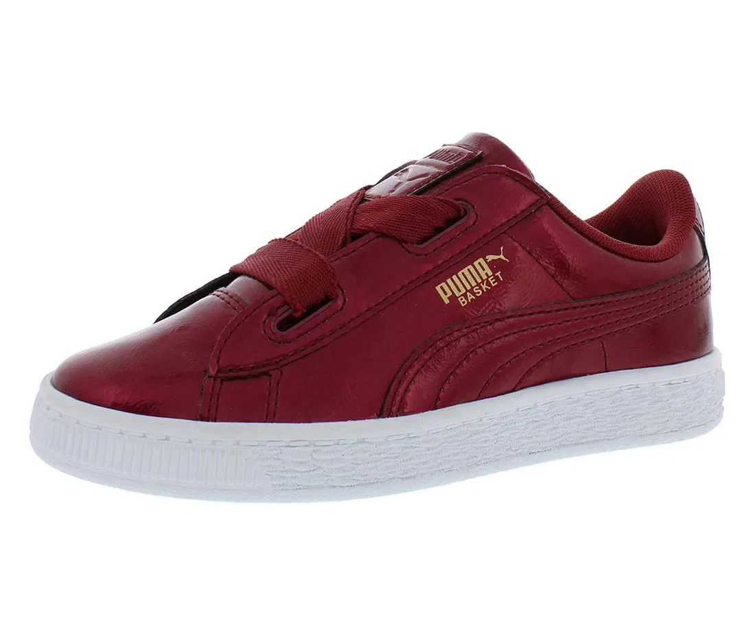 Детские кроссовки для девочек с принтом PUMA Suede Heart Kids, Girls 0-24, Rosso Tibetano