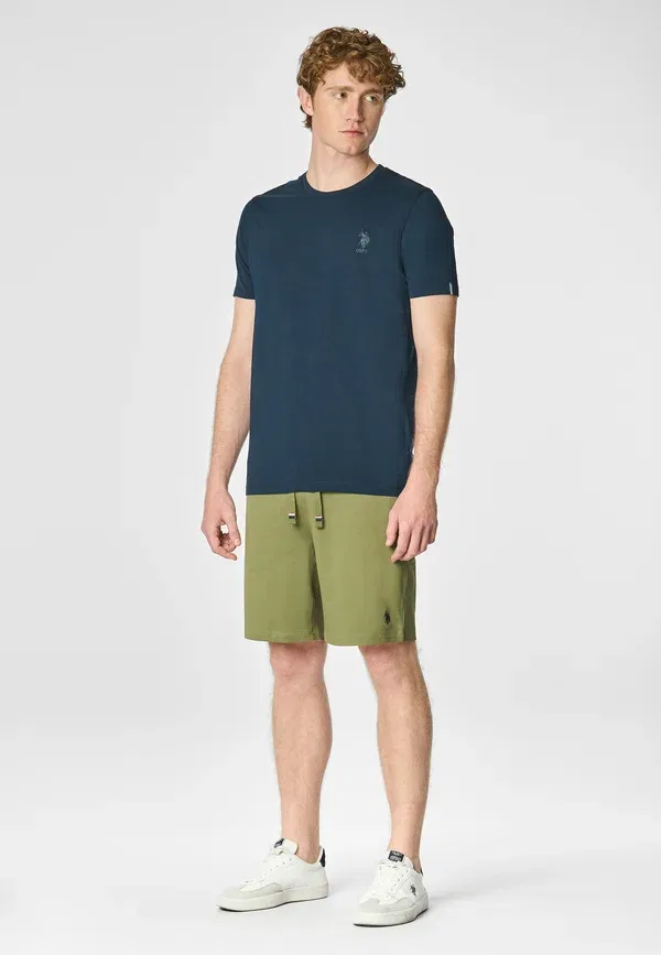 Футболка из хлопка с эластаном Basic t-shirt U.S. Polo Assn., Blu, синий — фото 2