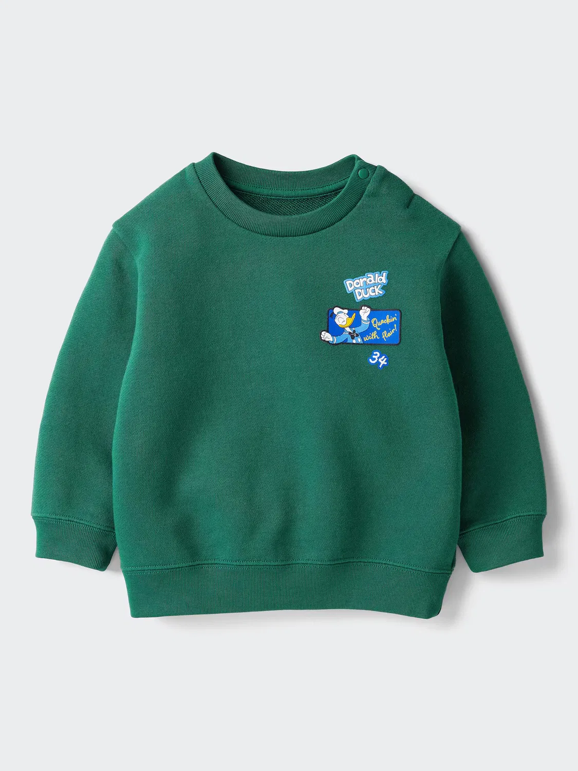 Толстовка Uniqlo, с принтом персонажей Disney, зеленый