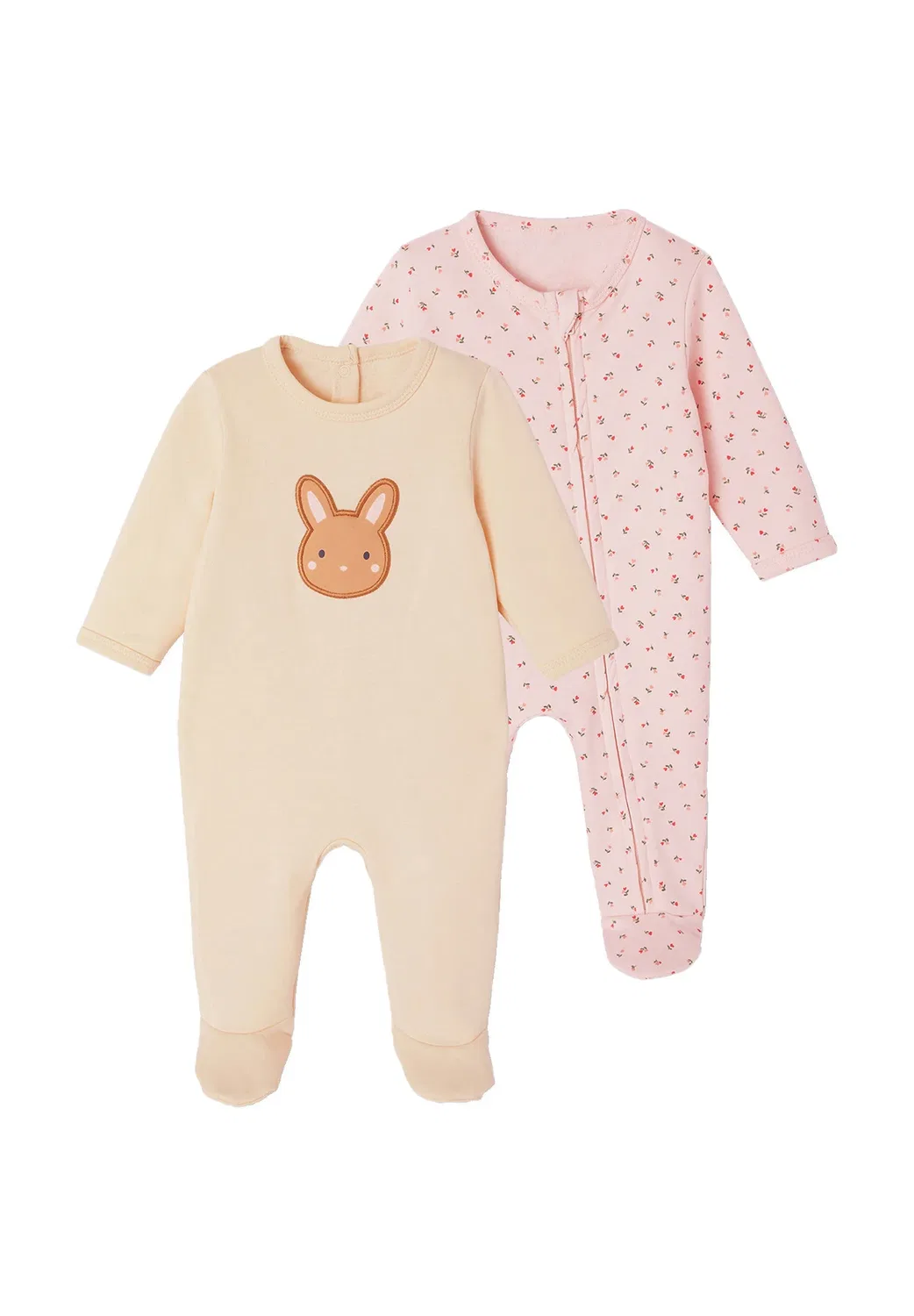 Strampler 2er-pack baby mädchen - комбинезон для сна Vertbaudet, Wollweiß