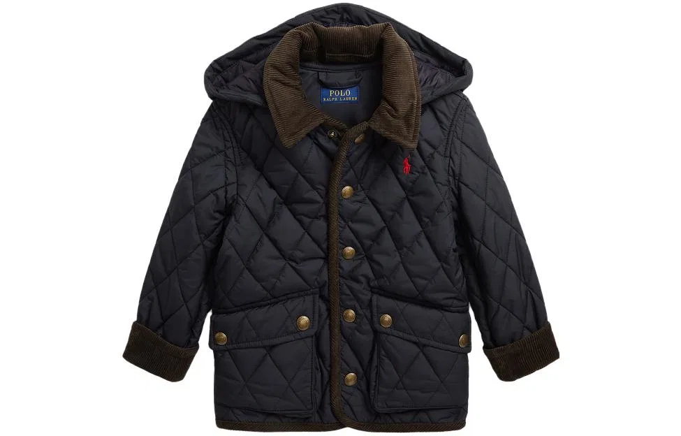 Детское пальто стеганое с утеплителем Black Polo Ralph Lauren