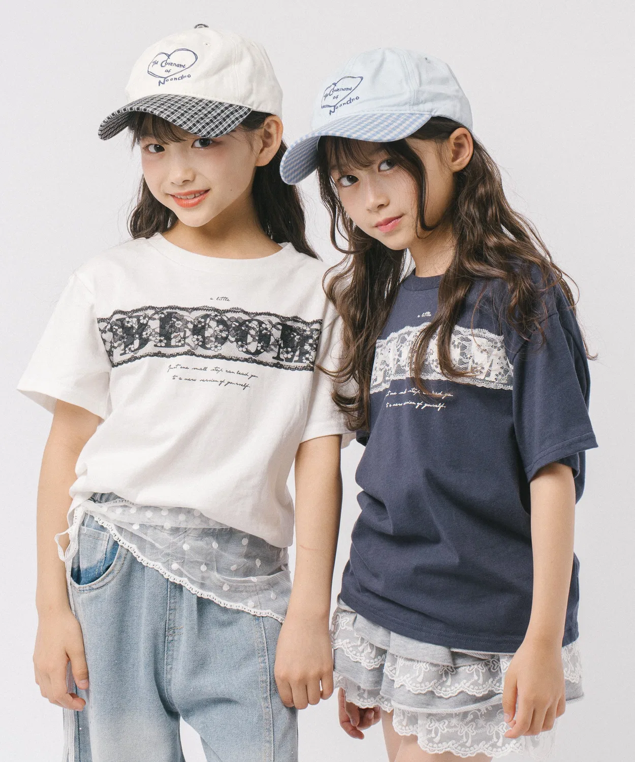Детская футболка с кружевной отделкой Flower Logo Print Lace T-Shirt URBAN CHERRY, Белый — фото 2