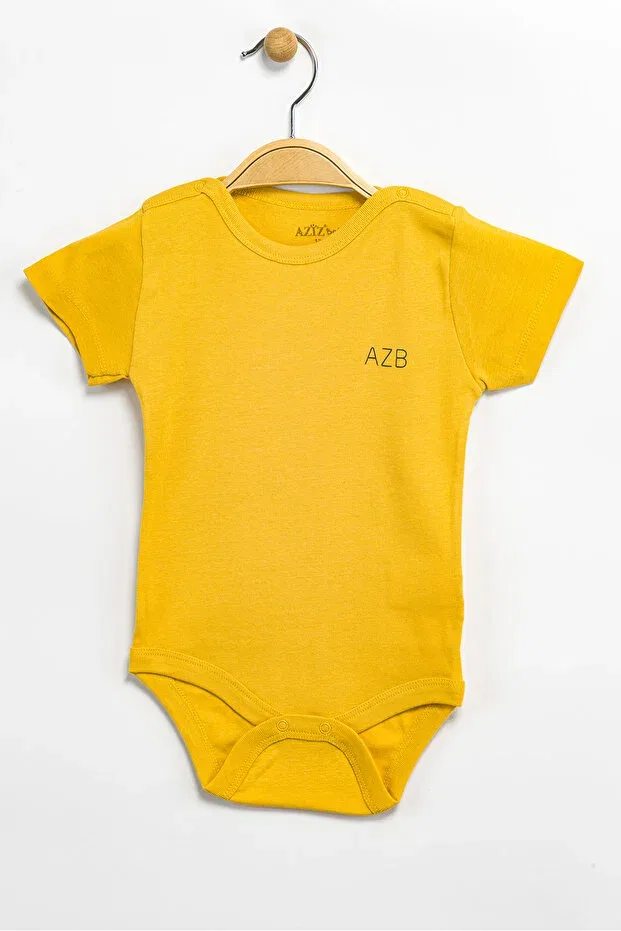 Детское боди с принтом Basics Aziz Bebe, Hardal