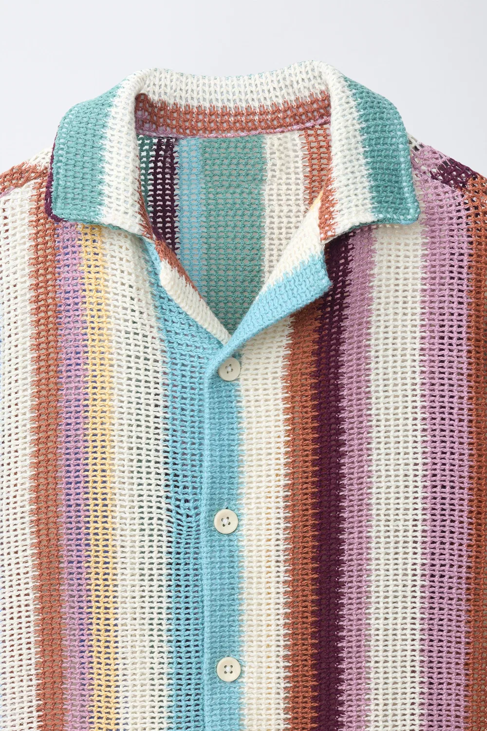 Вязаная футболка в полоску ZARA, striped — фото 3