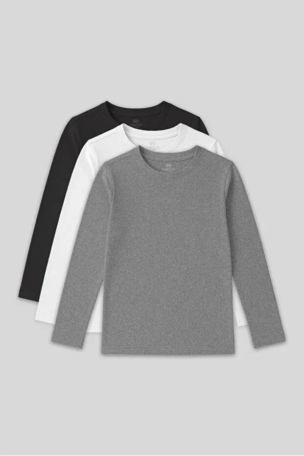 Детский комплект футболок с длинным рукавом Tommy Life, White-Anthracite-Gb Blend