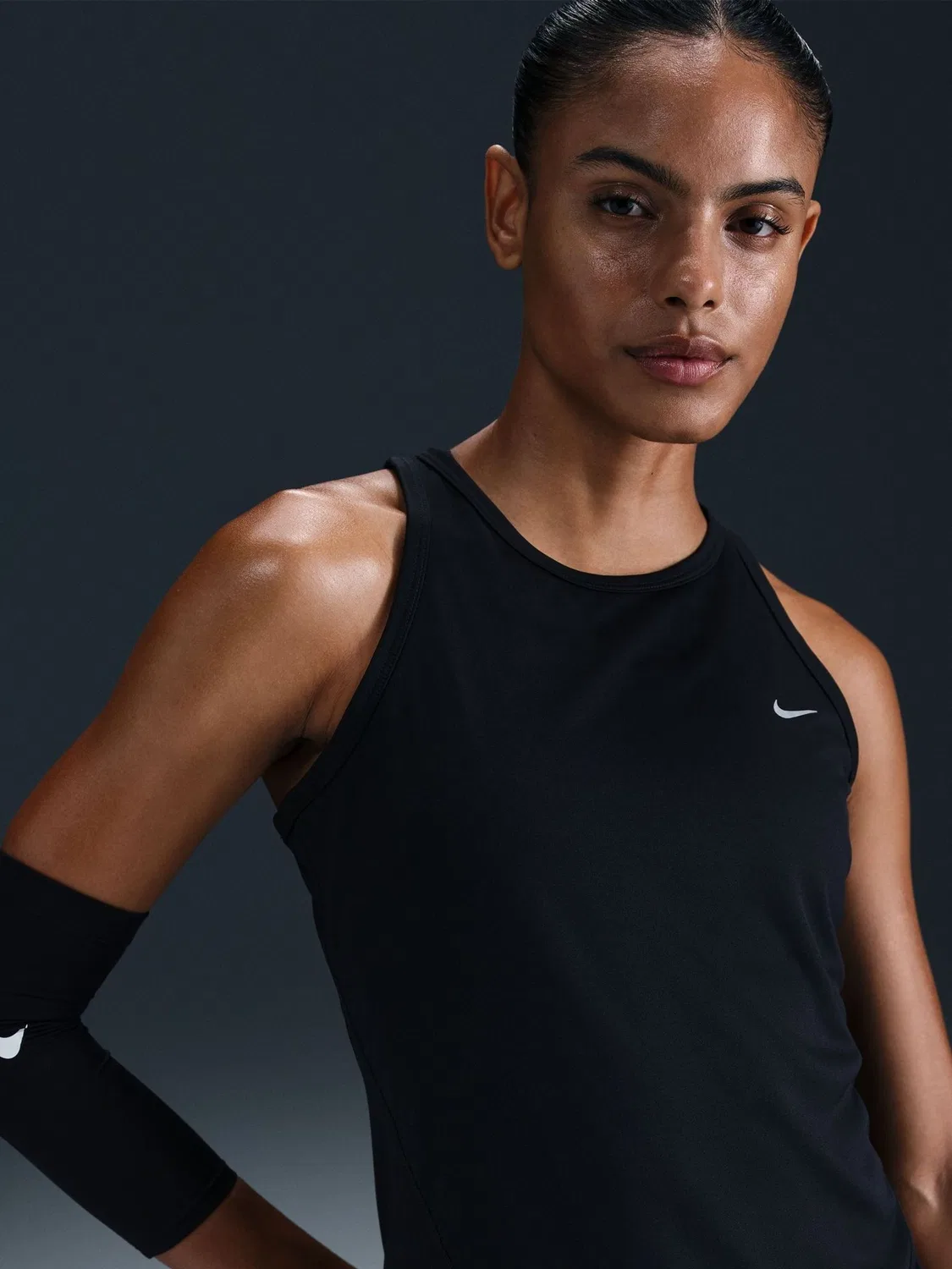 Топ для бега Tempo Dri-FIT Nike, черный — фото 3