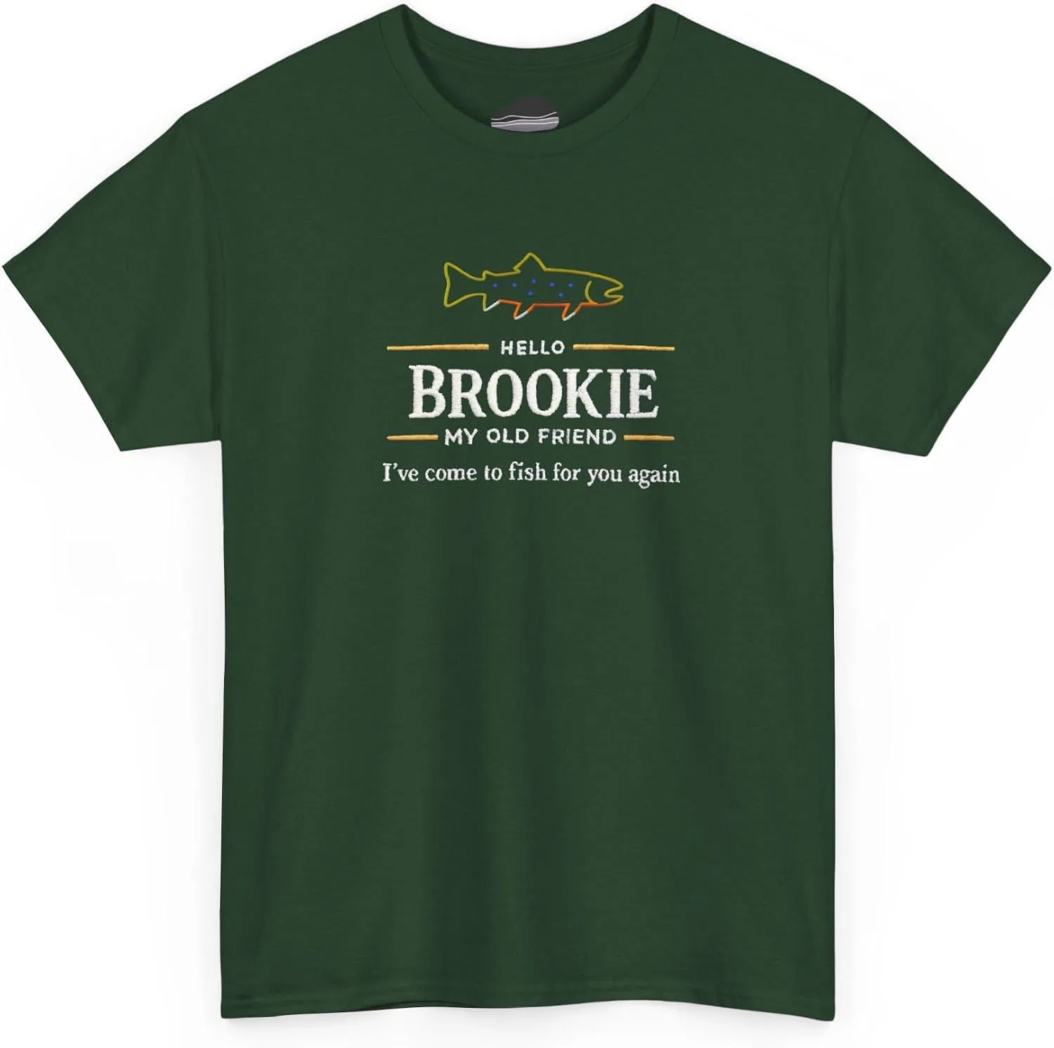 Женская футболка из хлопка Hello Brookie My Old Friend, тёмно-зелёный — фото 4