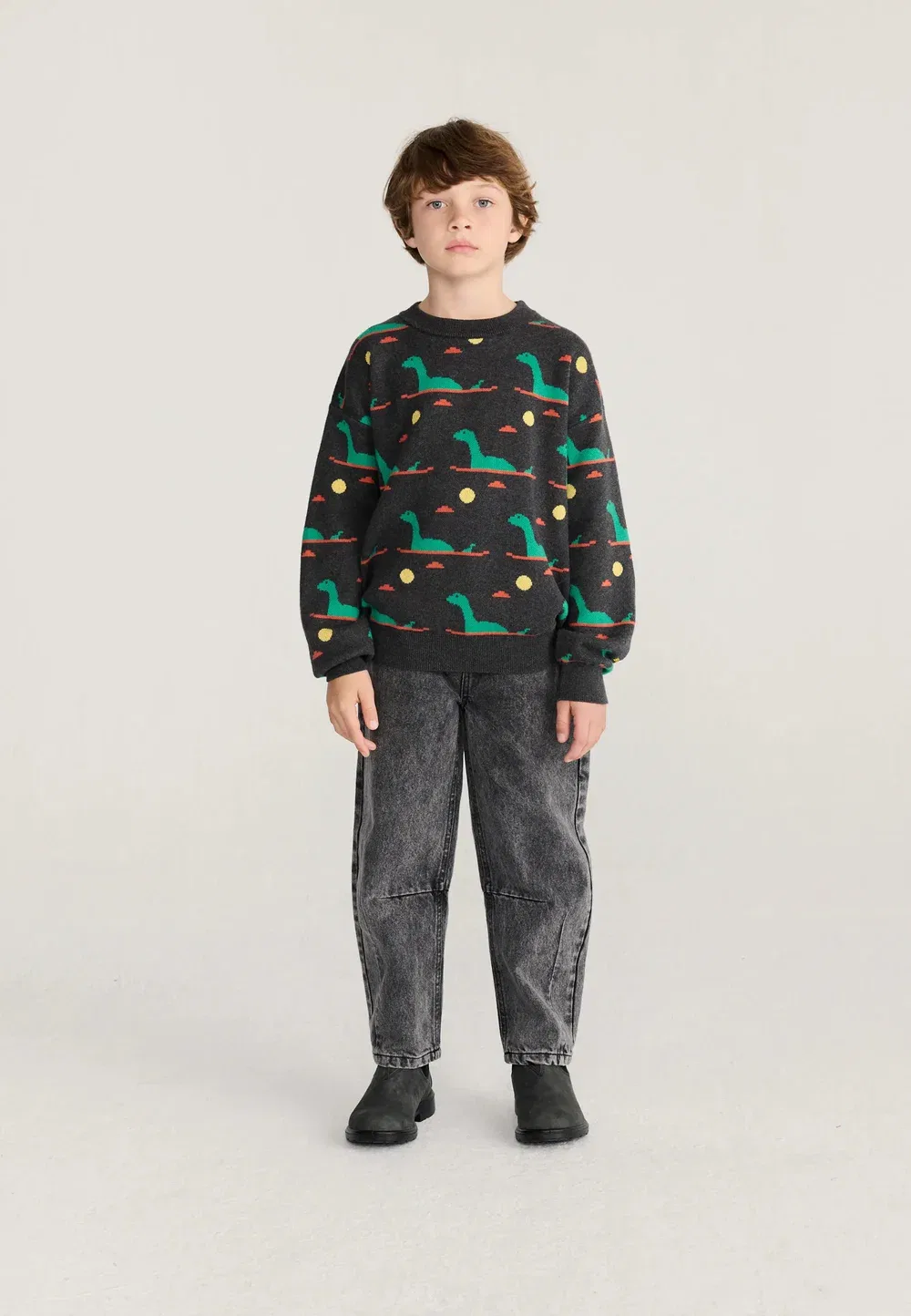 Свитер унисекс «Озерное чудовище» Bobo Choses, Mottled Anthracite — фото 2