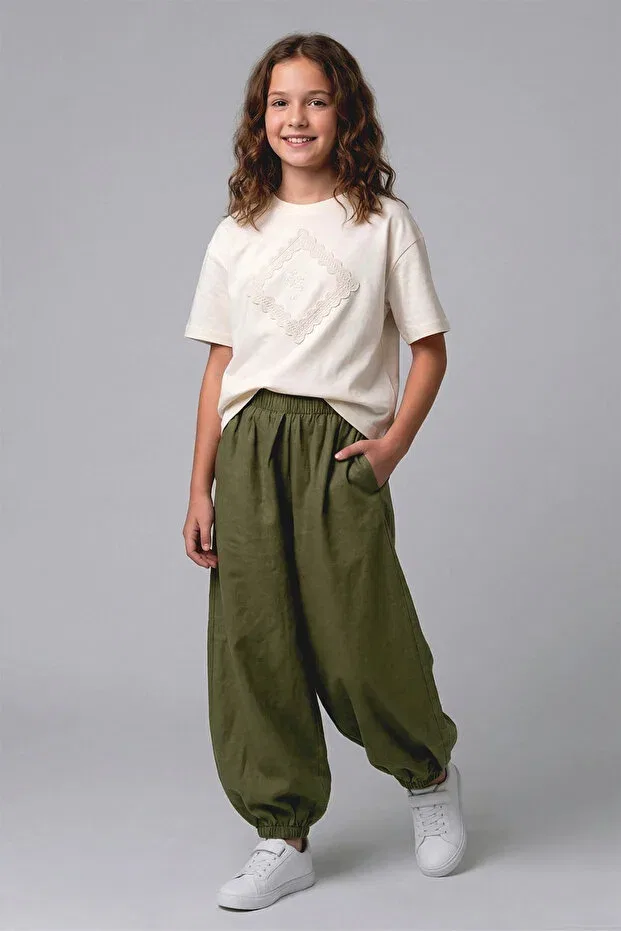 Детские штаны для девочек с эластичной манжетой Dmb Kids, Khaki