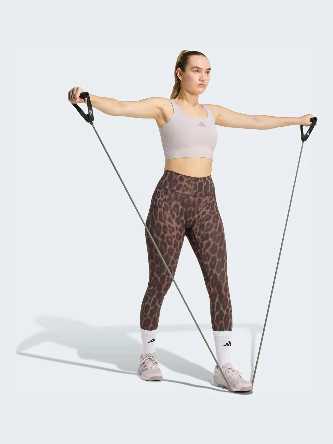 Топ-бра adidas Purple Power Light Support Bra Tank Top, фиолетовый — фото 3
