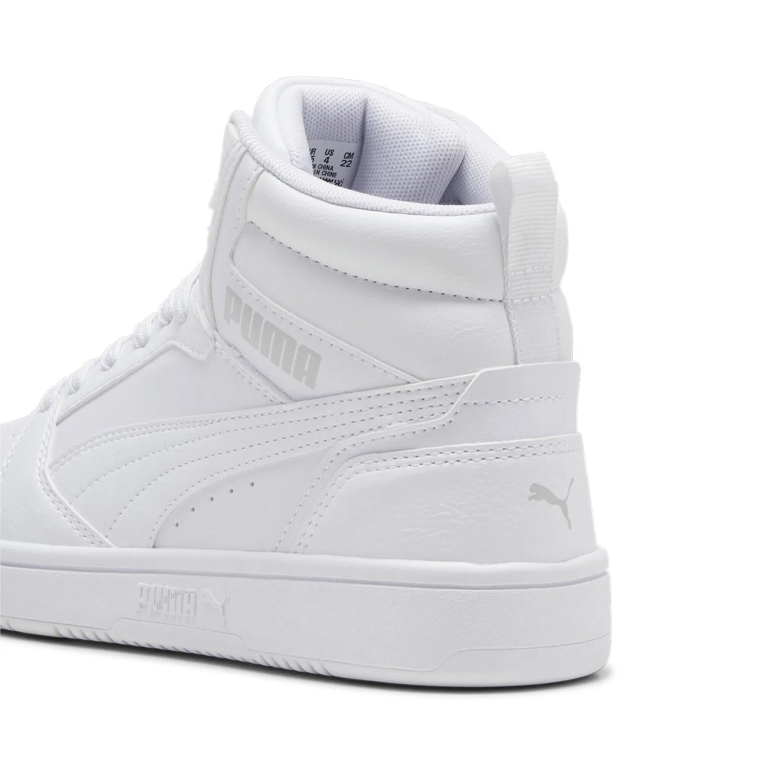 Подростковые кожаные кроссовки Rebound V6 Mid Puma, White Cool Light Gray — фото 4