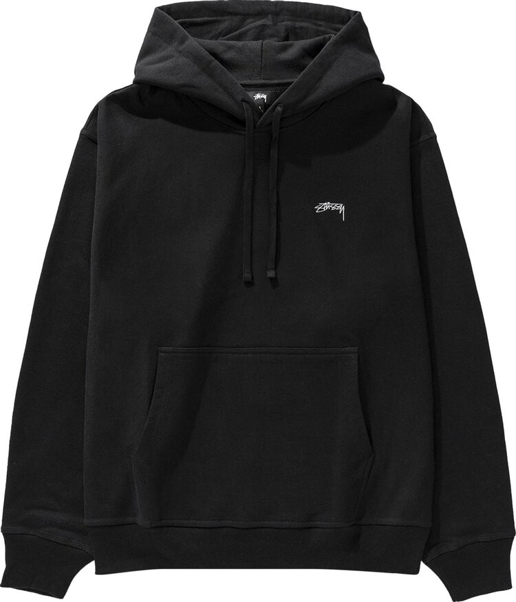 

Толстовка Stussy Stock Logo Hood 'Black', черный