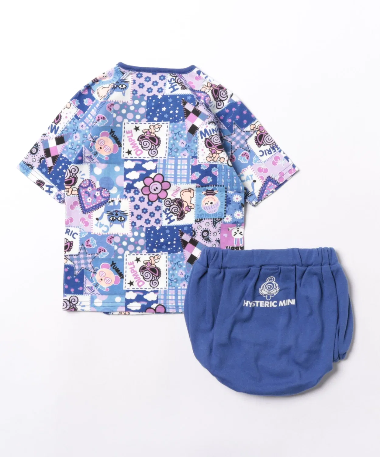 Детский комплект из короткого боди и трусиков с принтом Scrap Patchwork HYSTERIC MINI, Красный — фото 2