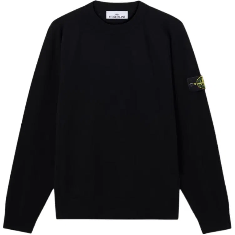 Мужской свитер с круглым вырезом и прямым кроем Black STONE ISLAND, Black