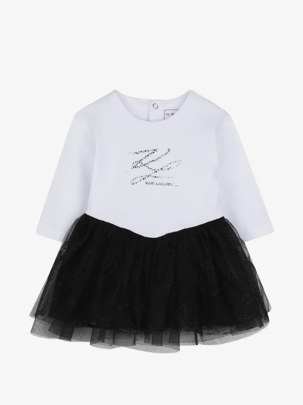Платье Ceremony с длинными рукавами и юбкой из тюля Karl Lagerfeld Kids, белый