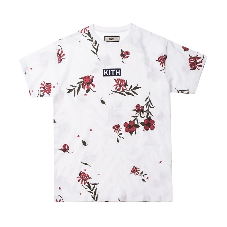 

Футболка Kith Floral Classic Logo Tee 'White/Red', белый