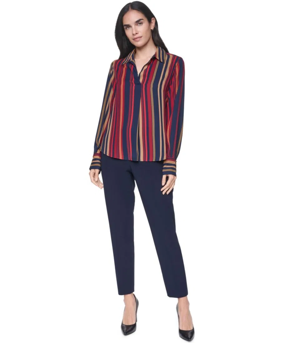 Блуза-поло с V-образным вырезом и длинным рукавом Tommy Hilfiger, Midnight Multi — фото 2