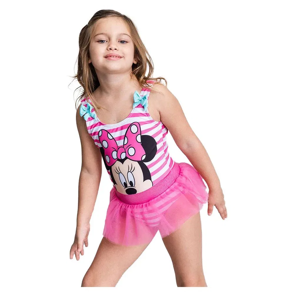 Детский купальник для девочек с принтом Minnie Disney, Pink