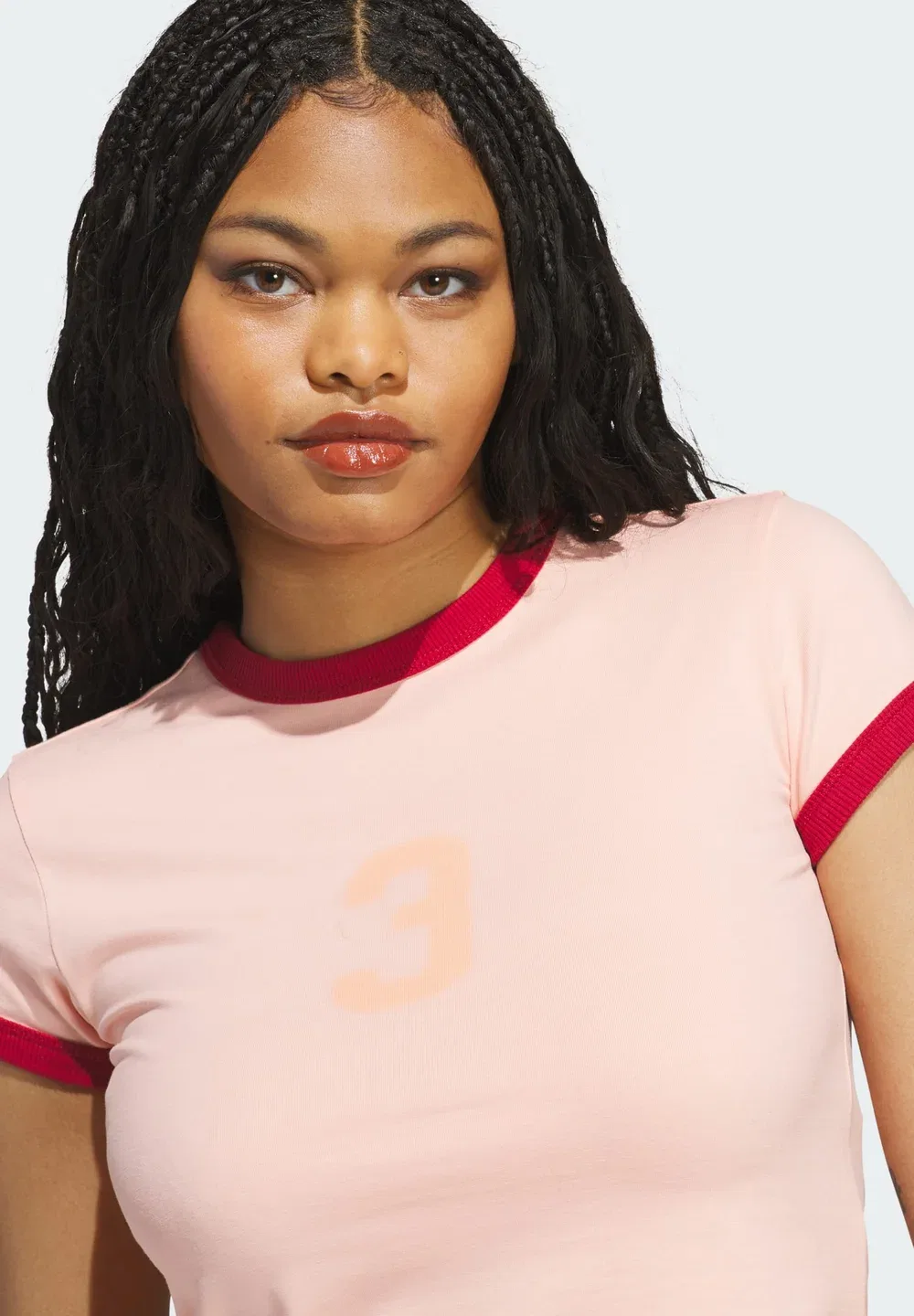Детская футболка с графическим принтом и контрастной отделкой Adidas Originals, Glow Pink — фото 3
