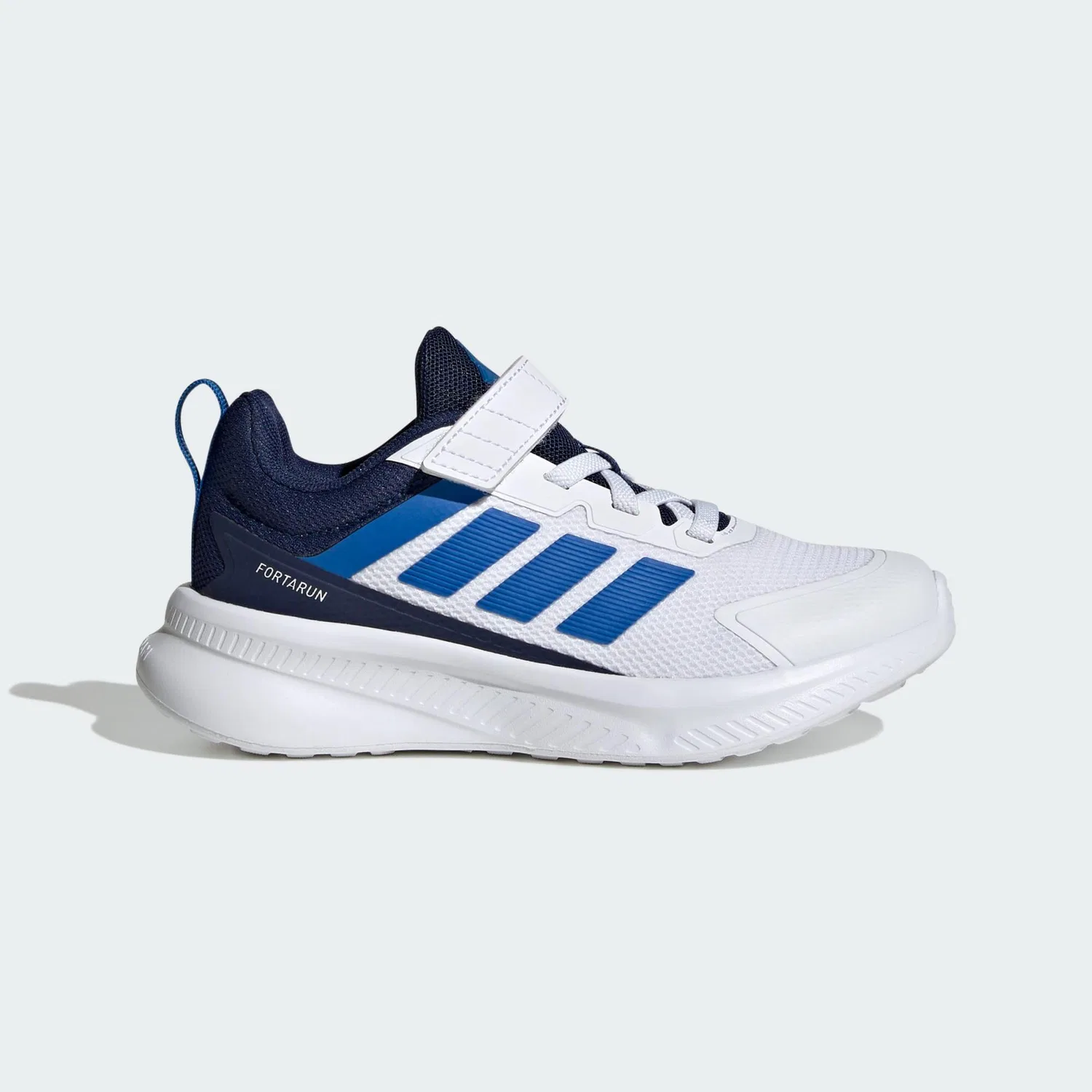 Детские кроссовки с закрытой шнуровкой Fortarun 4.0 Adidas, Weiss Konigsblau Navyblau