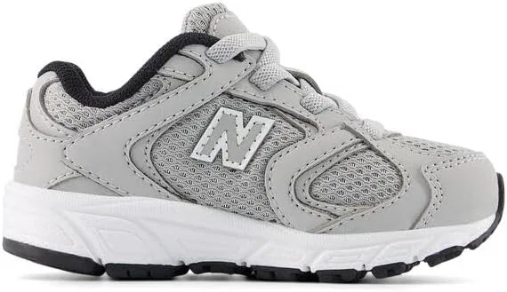 Детские кроссовки для девочек с шнурком-резинкой New Balance, Raincloud/Silver Metallic — фото 3