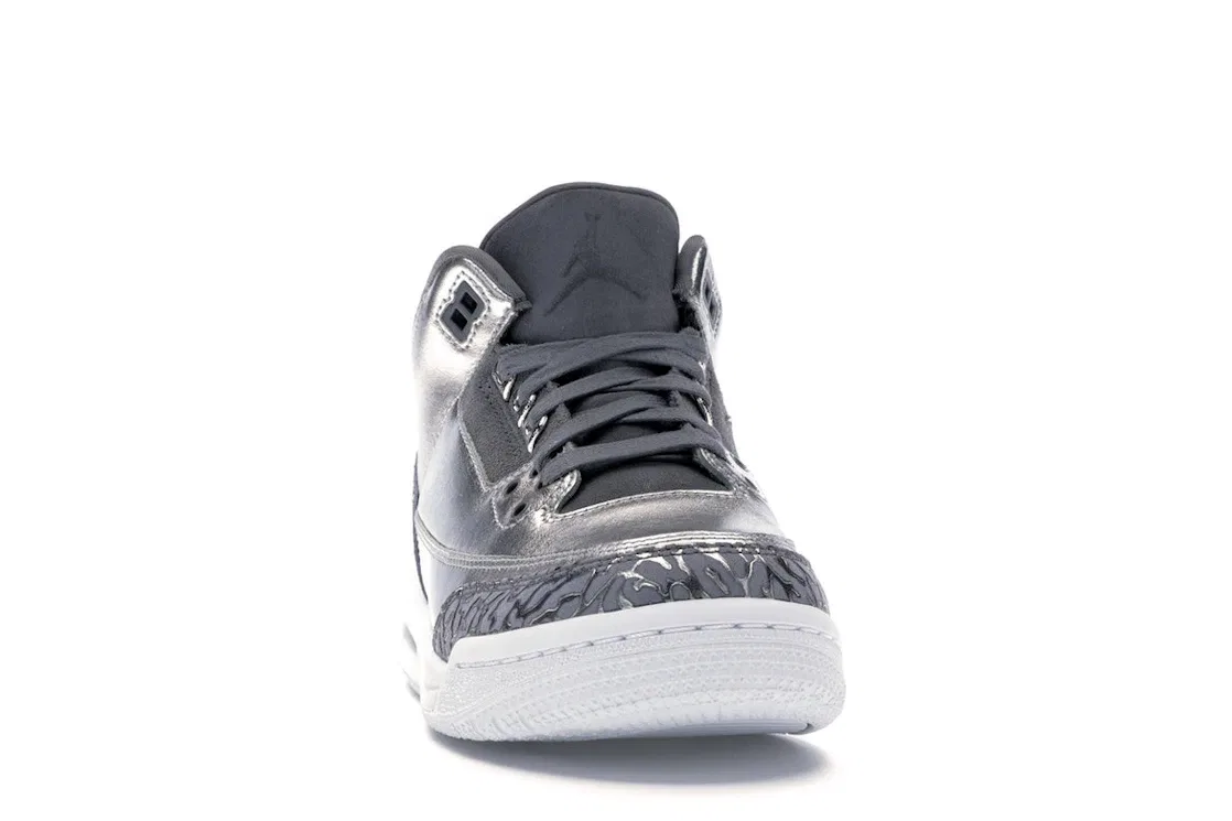 Детские кроссовки Lifestyle с металлическим верхом Jordan 3 Retro Jordan, Metallic Silver/Cool Grey-White — фото 2