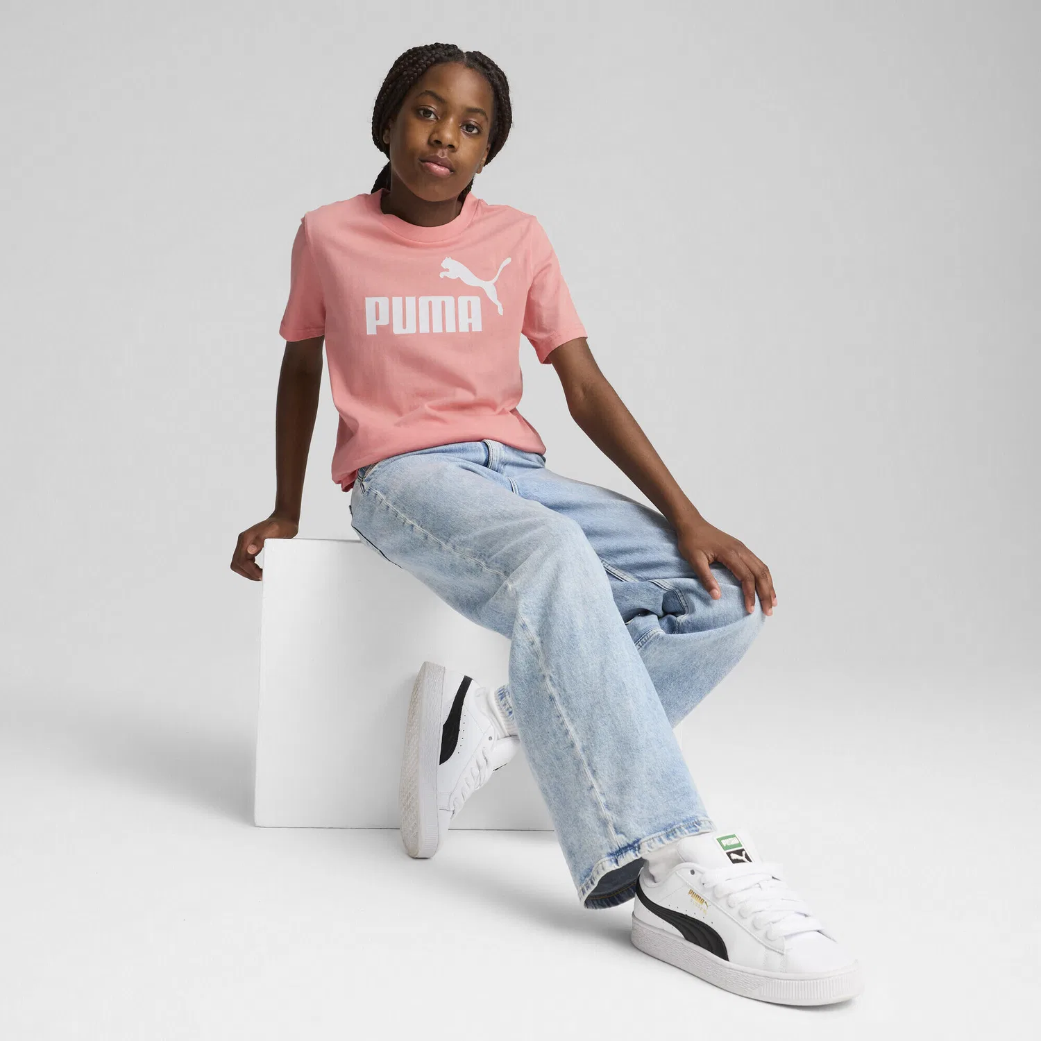 Детская футболка с принтом ESS No. 1 Logo Puma, Pink Fruit — фото 4