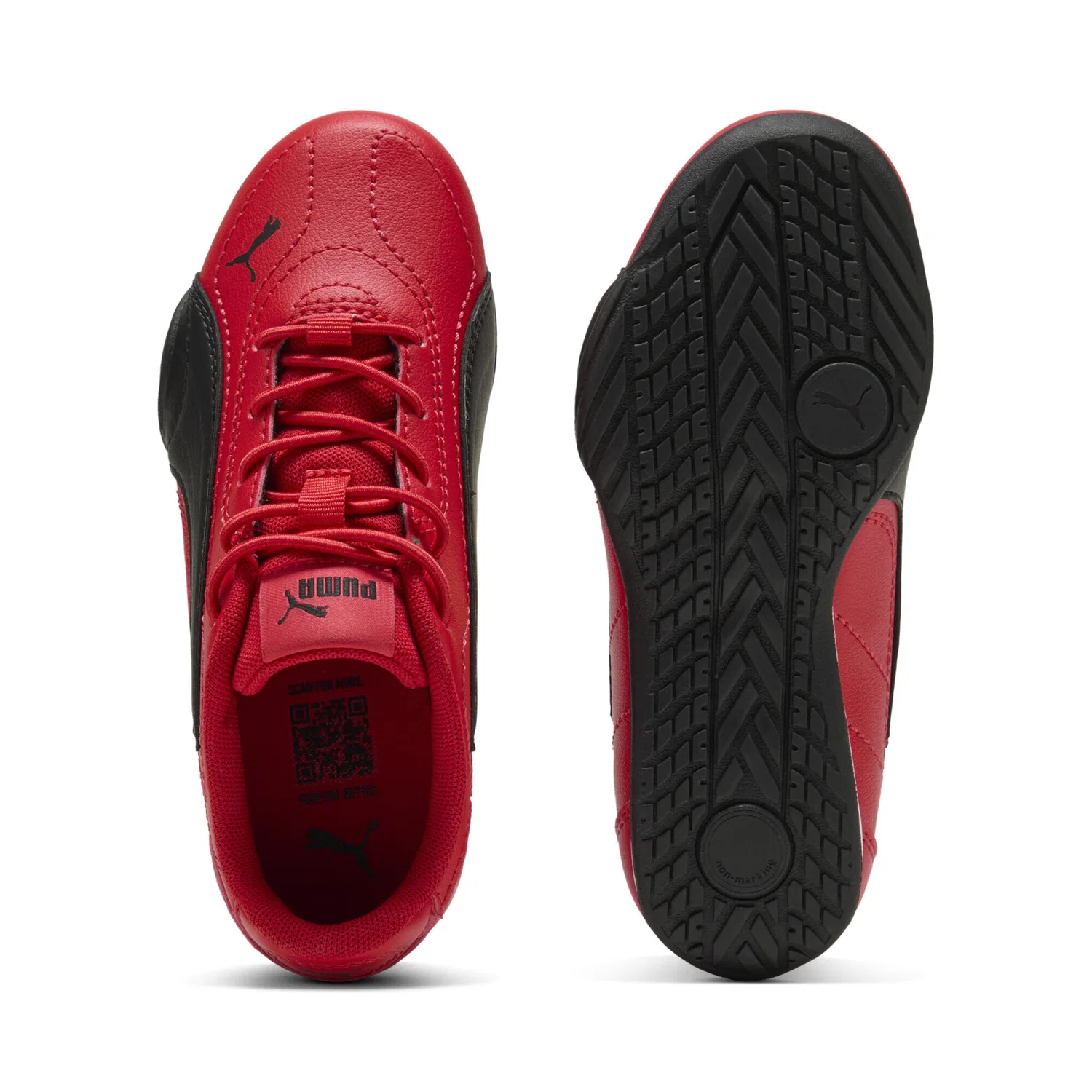 Детские кроссовки с эластичными шнурками PUMA, For All Time Red Black — фото 4