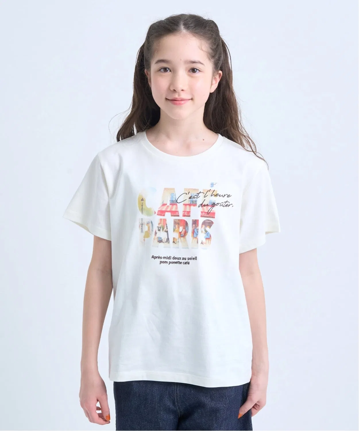 Детская футболка с принтом Pom Ponette Junior, Ivory