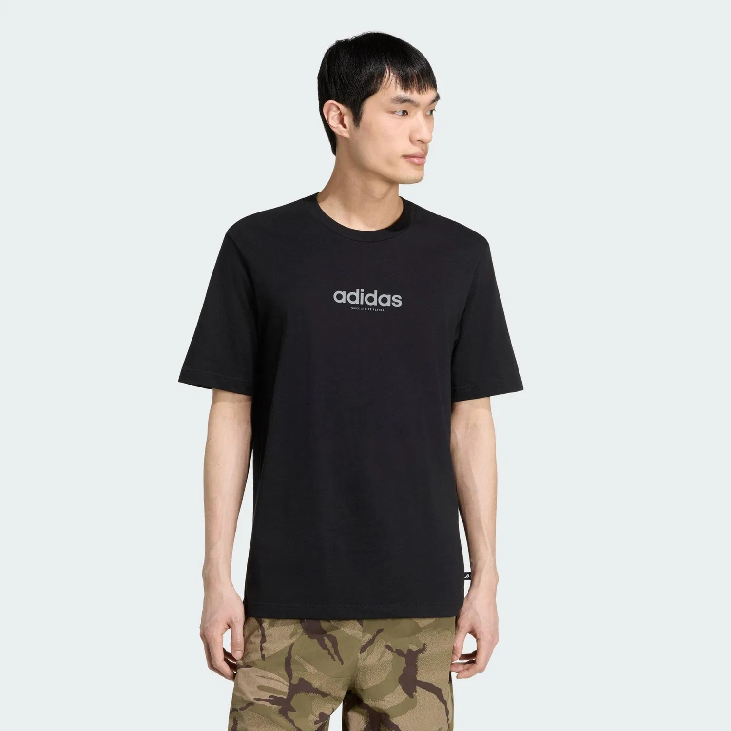 Мужская футболка с графическим принтом BURGER FLAVOR GRAFIK T-SHIRT Adidas, Schwarz