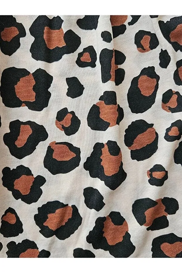 Детское платье для девочек с принтом Ayva girl's gipeli strap patterned summer dress Clown Kids, Leopard Print — фото 3
