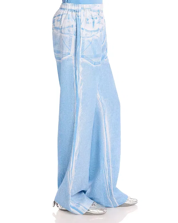 Женские брюки с принтом Acne Studios, Light Blue — фото 4