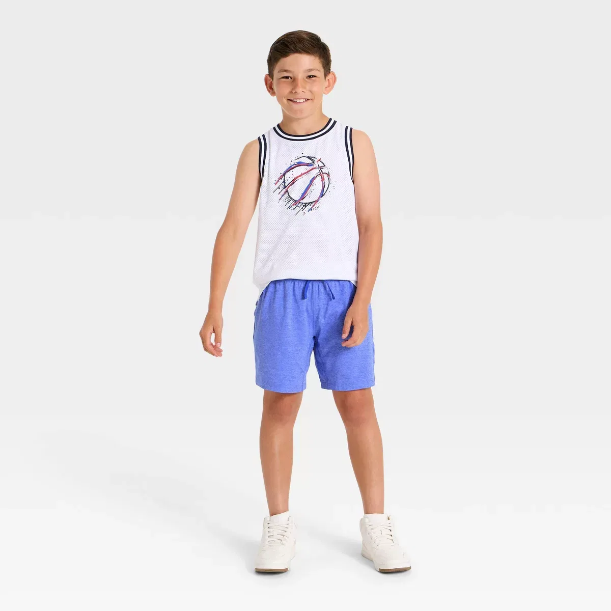 Детские шорты для мальчиков с завязкой на поясе All In Motion KIDS PERFORMANCE, Blue — фото 3