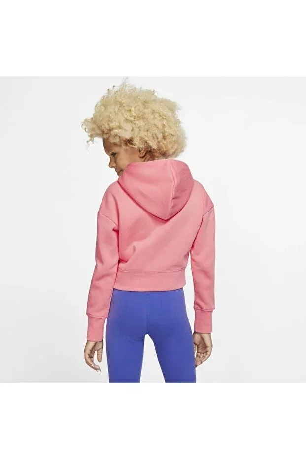Детское спортивное худи для девочек с коротким рукавом Nike, Pink — фото 2