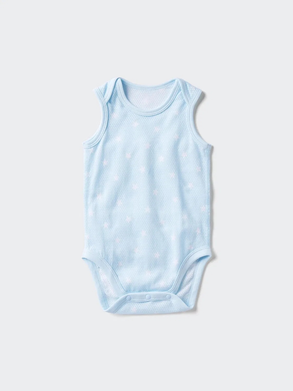 Боди из хлопковой сетки, без рукавов, с узором Uniqlo, синий