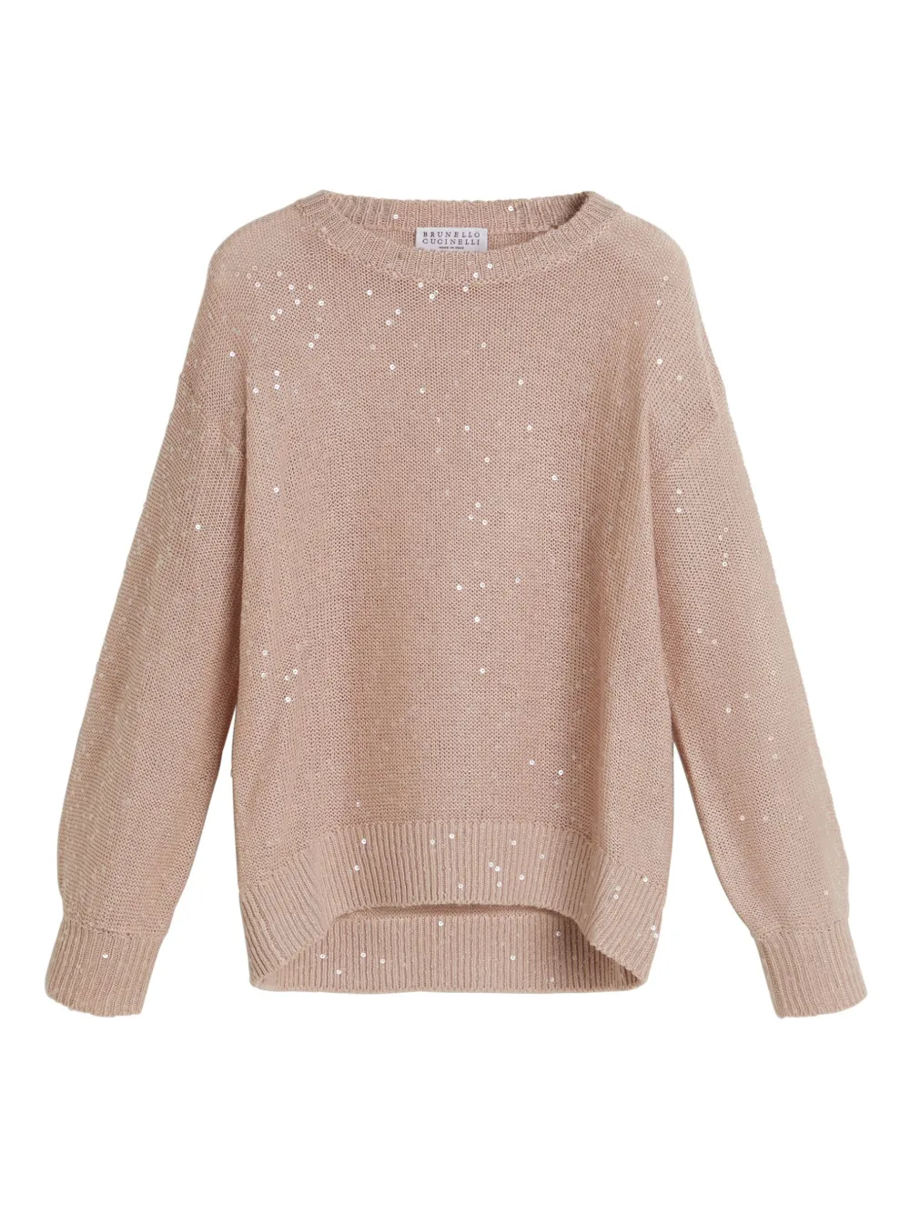 

Свитер с пайетками Brunello Cucinelli Kids, розовый