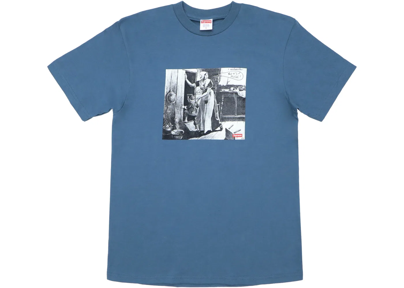 Мужская футболка с принтом Supreme Mike Kelley Hiding From Indians Tee, Slate
