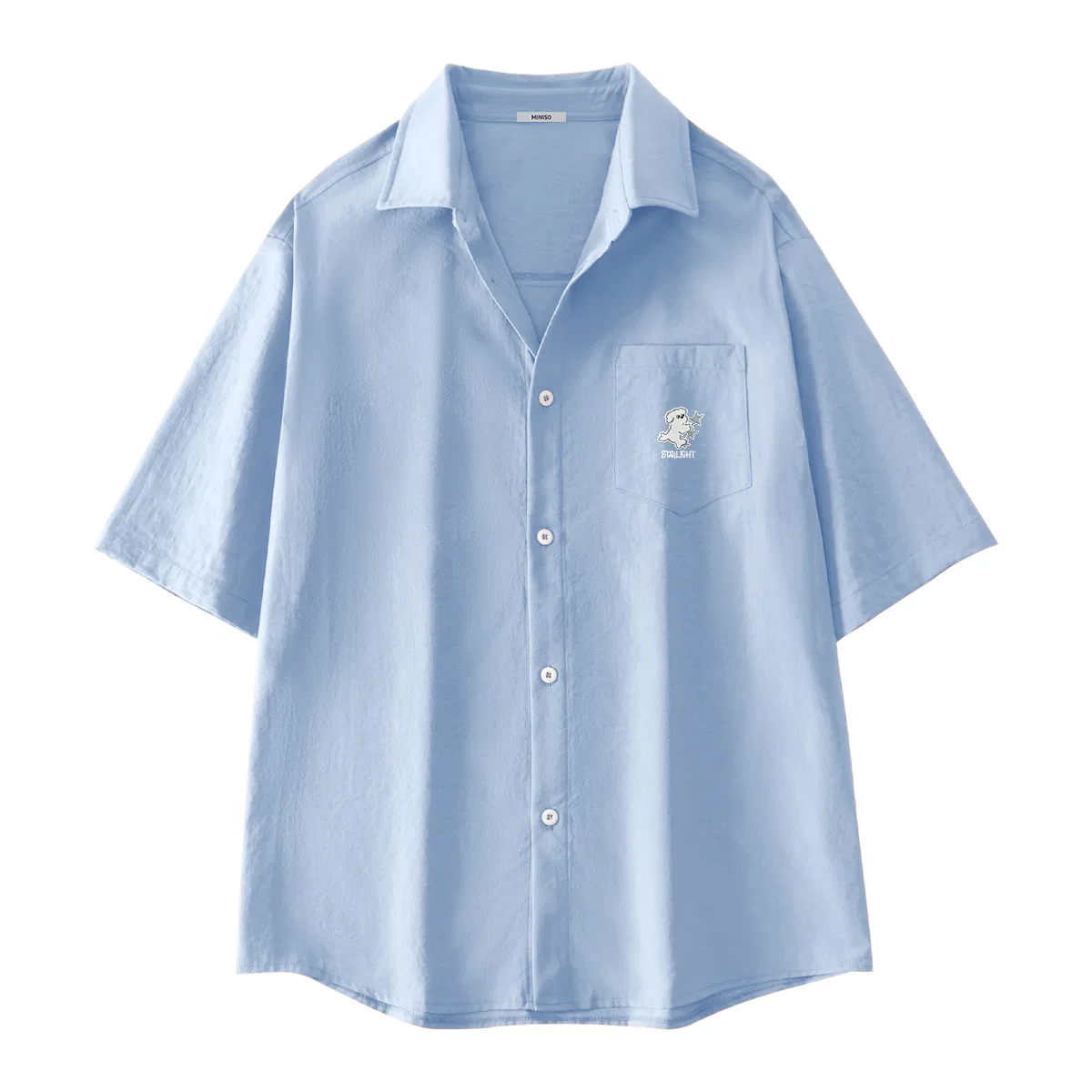 Рубашка детская с отложным воротником MINISO, Light Blue