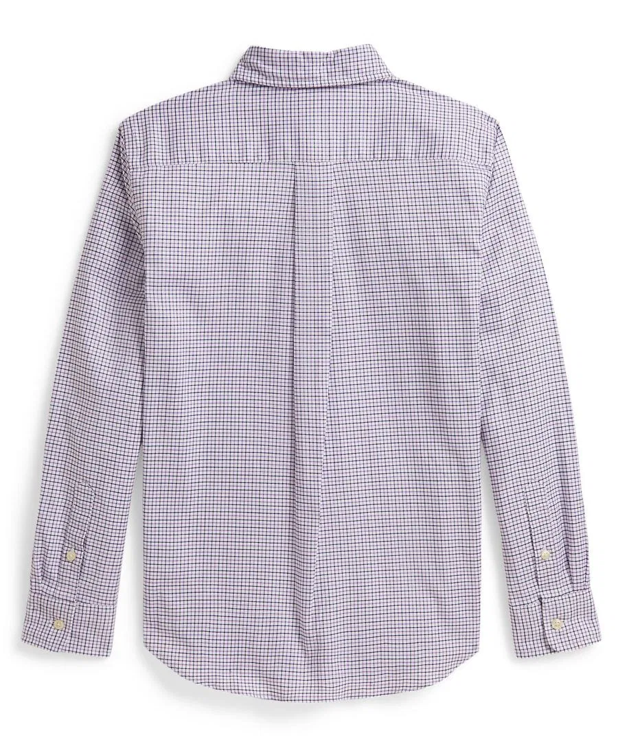 Рубашка с принтом в клетку с длинным рукавом Polo Ralph Lauren, White Purple Multi — фото 2