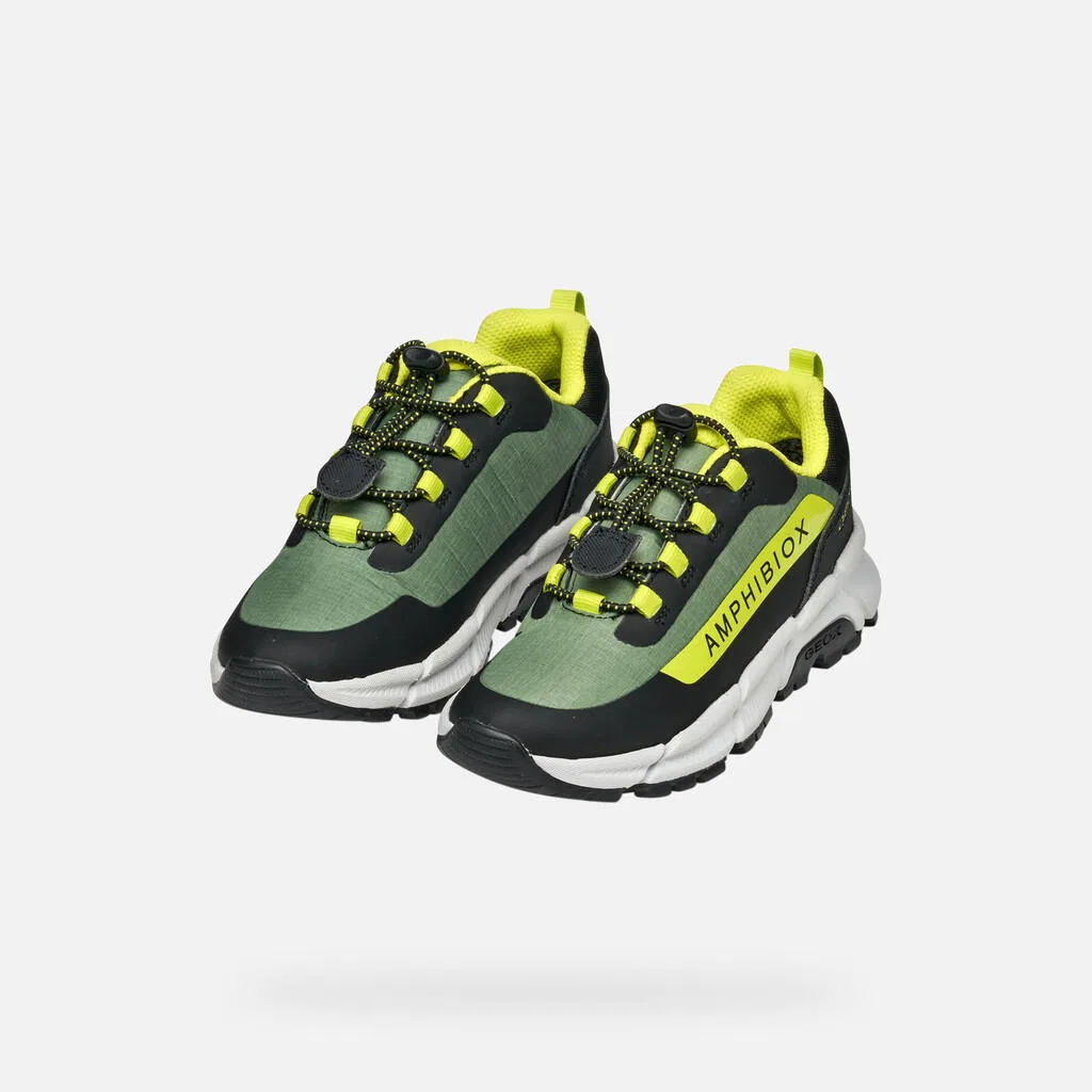 Детские кроссовки с дышащей подошвой Flexyper Plus Babx A Geox, Olivgrun Silbergrun — фото 3