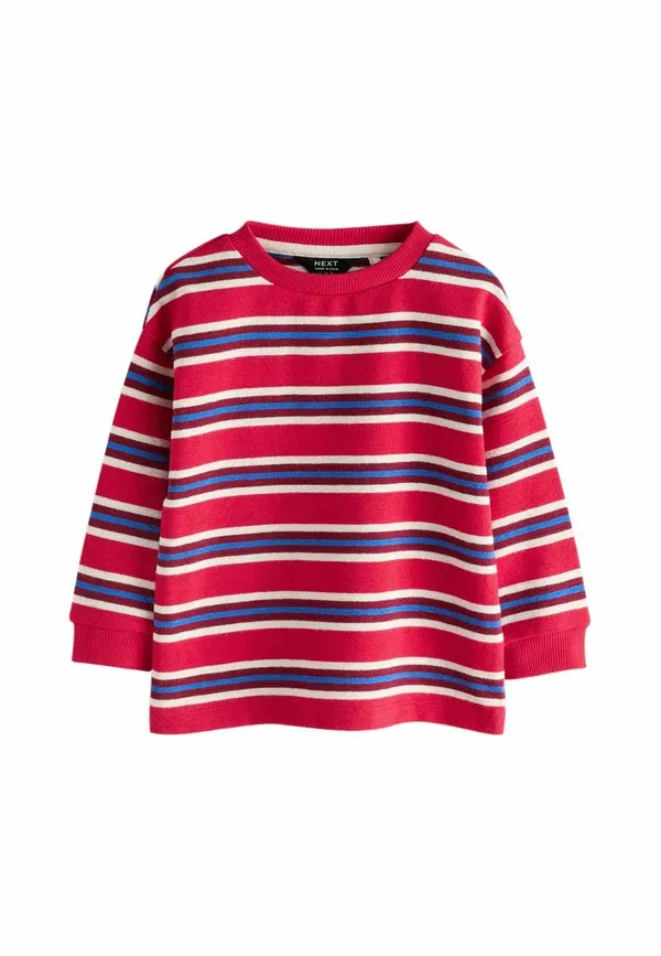 Футболка с длинным рукавом полосатая Regular fit Long sleeve stripe t-shirt Next, Red White Textured, белый