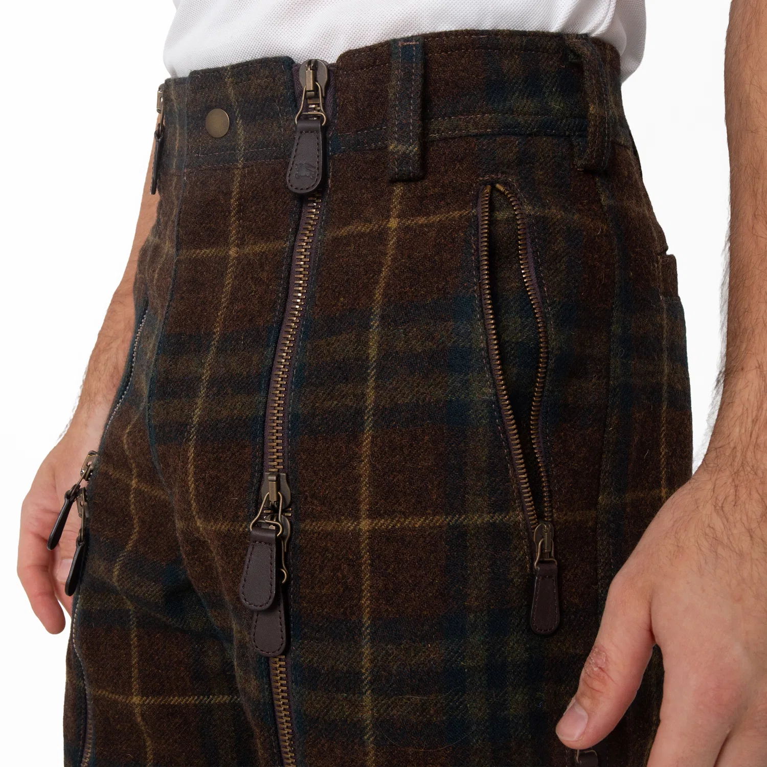 Брюки из шерсти с принтом Check Virgin Wool Zip Trousers Burberry, Tor Ip Check — фото 2