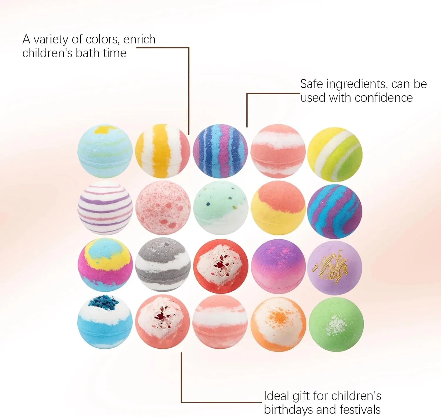 Набор бомбочек для ванны Ocean Bath Bombs, EUYIMOMO, 24 шт, 100 г — фото 2