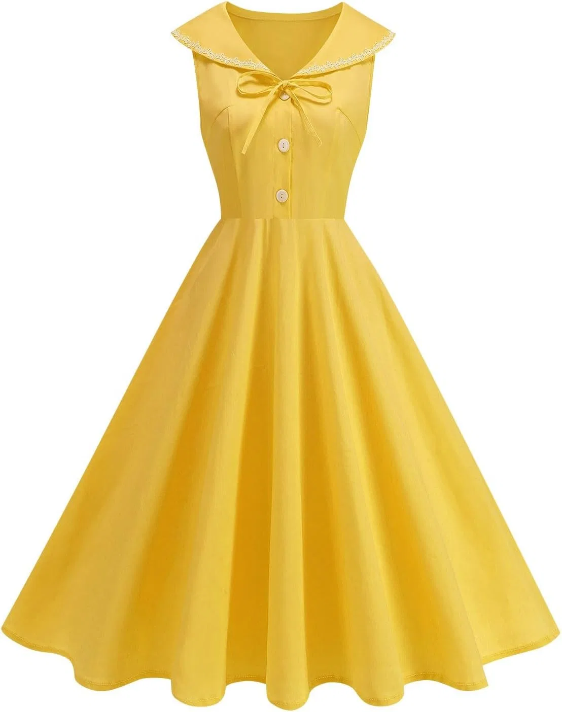 Женское коктейльное платье A-силуэта 1950-х, Yellow