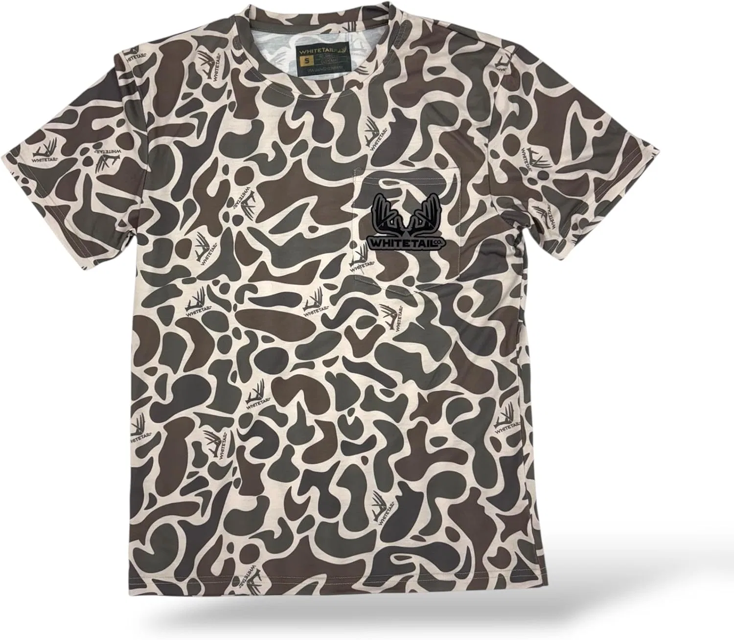 Мужская футболка с принтом Whitetail Co. Old Camo Faded Pocket Tee — фото 4